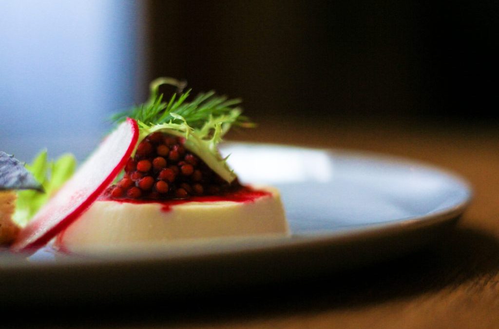 Panna cotta z uzeného pstruha