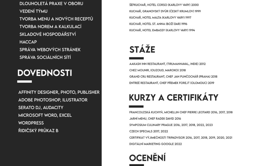 Potřebujete poradit s konceptem restaurace, vytvořit nové menu, kalkulace či vyškolit kuchaře?