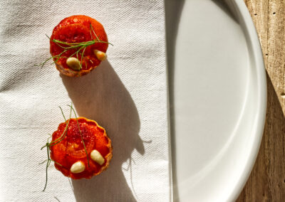 Pie Tee, espuma, pudr z rajčat